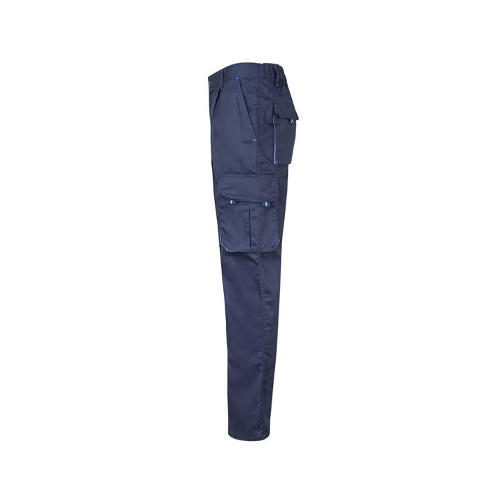VL FIDES. Calças stretch bicolor multibolsos (240g/m²), em algodão (46%), EME (38%) e poliéster (16%)