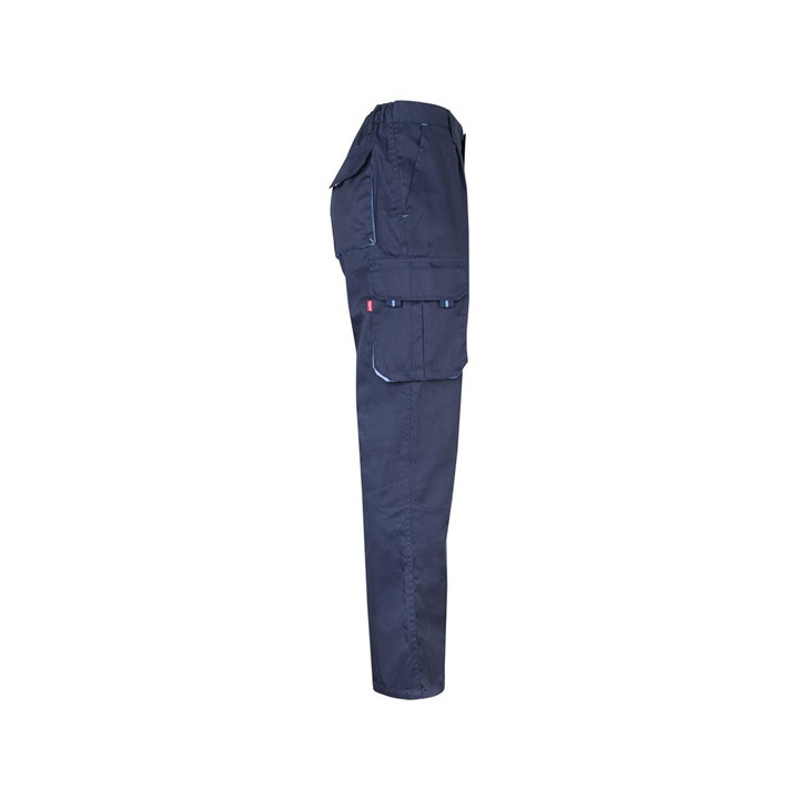 VL FIDES. Calças stretch bicolor multibolsos (240g/m²), em algodão (46%), EME (38%) e poliéster (16%)