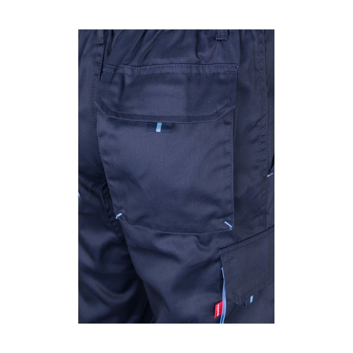 VL FIDES. Calças stretch bicolor multibolsos (240g/m²), em algodão (46%), EME (38%) e poliéster (16%)
