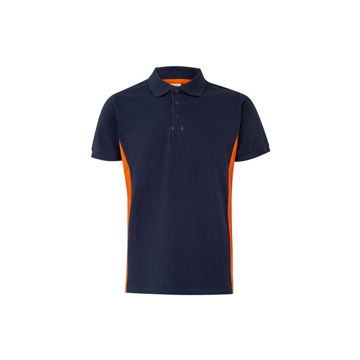 VL SUPAY. Polo piqué bicolor (180g/m²) manga curta, em algodão (60%) e poliéster (40%)