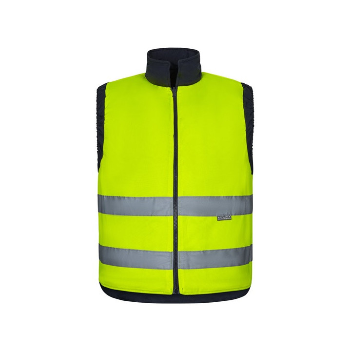 VL DIANA. Colete acolchoado (220g/m²), reversível e multibolsos, em poliéster (100%), com fecho de correr e puxador reversível