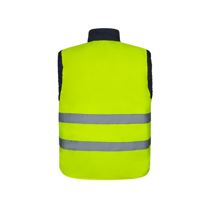 VL DIANA. Colete acolchoado (220g/m²), reversível e multibolsos, em poliéster (100%), com fecho de correr e puxador reversível