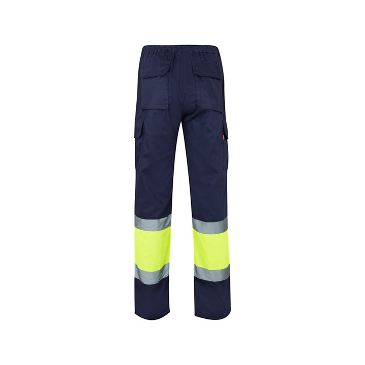 VL ATHENA. Calças bicolor em sarja (210g/m²), forradas, multibolsos, em algodão (20%) e poliéster (80%)
