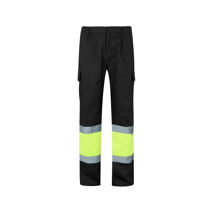 VL ATHENA. Calças bicolor em sarja (210g/m²), forradas, multibolsos, em algodão (20%) e poliéster (80%)