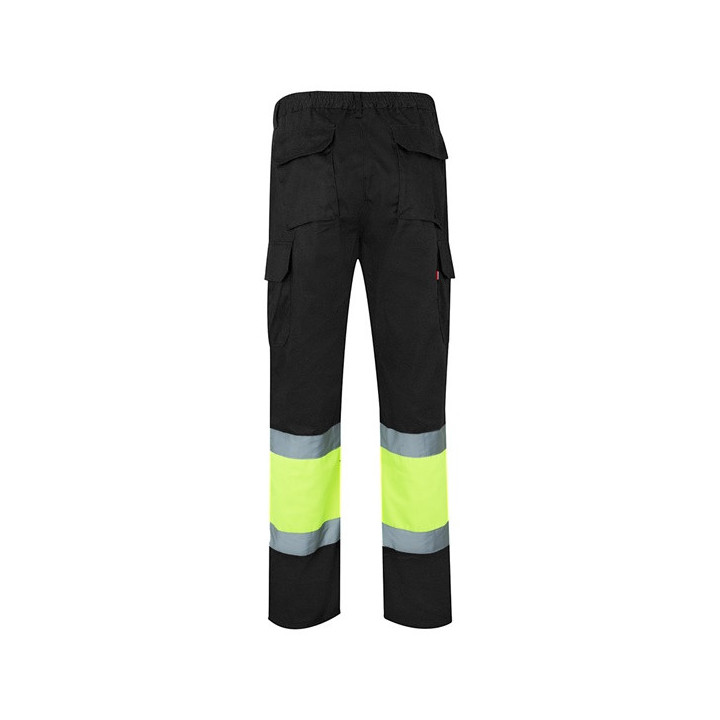 VL ATHENA. Calças bicolor em sarja (210g/m²), forradas, multibolsos, em algodão (20%) e poliéster (80%)