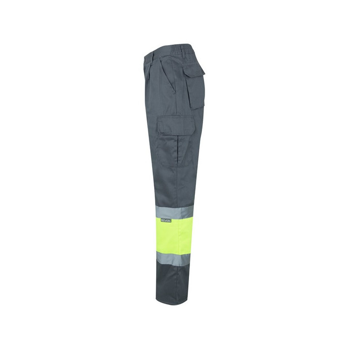 VL ATHENA. Calças bicolor em sarja (210g/m²), forradas, multibolsos, em algodão (20%) e poliéster (80%)