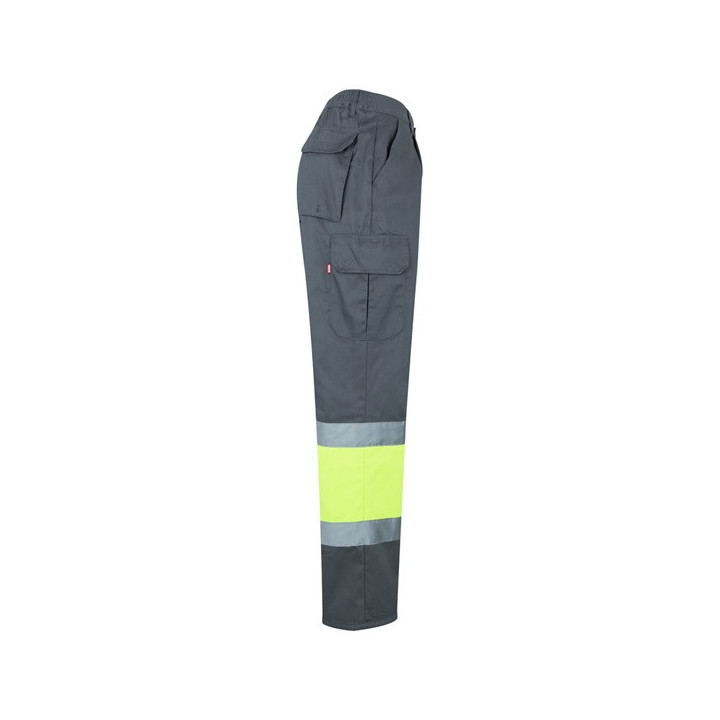 VL ATHENA. Calças bicolor em sarja (210g/m²), forradas, multibolsos, em algodão (20%) e poliéster (80%)