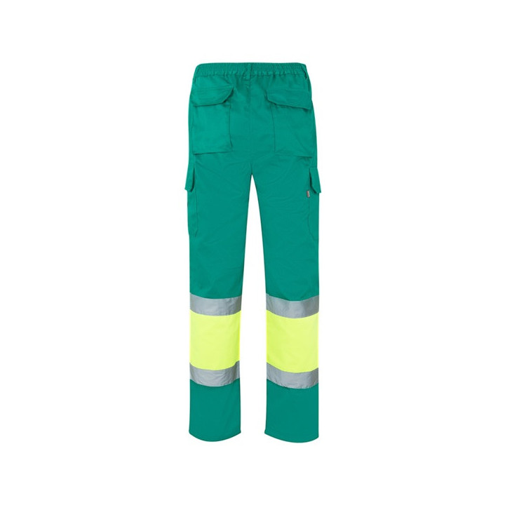 VL ATHENA. Calças bicolor em sarja (210g/m²), forradas, multibolsos, em algodão (20%) e poliéster (80%)