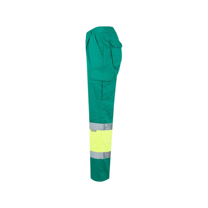 VL ATHENA. Calças bicolor em sarja (210g/m²), forradas, multibolsos, em algodão (20%) e poliéster (80%)