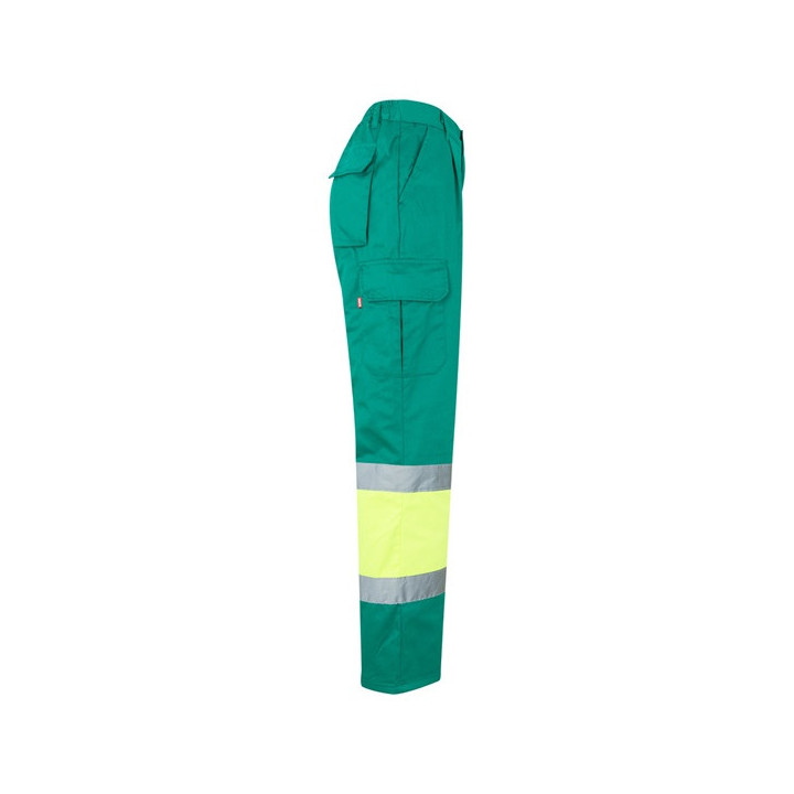VL ATHENA. Calças bicolor em sarja (210g/m²), forradas, multibolsos, em algodão (20%) e poliéster (80%)