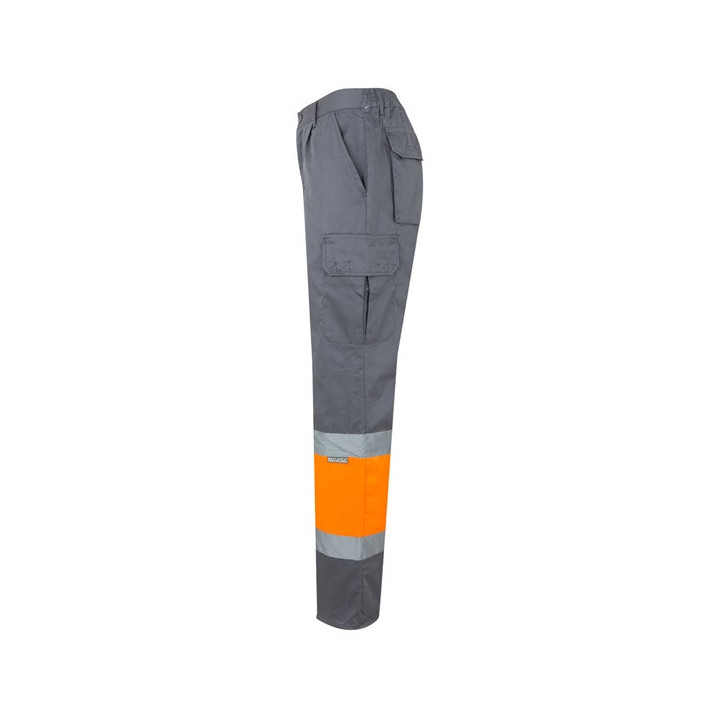 VL ATHENA. Calças bicolor em sarja (210g/m²), forradas, multibolsos, em algodão (20%) e poliéster (80%)