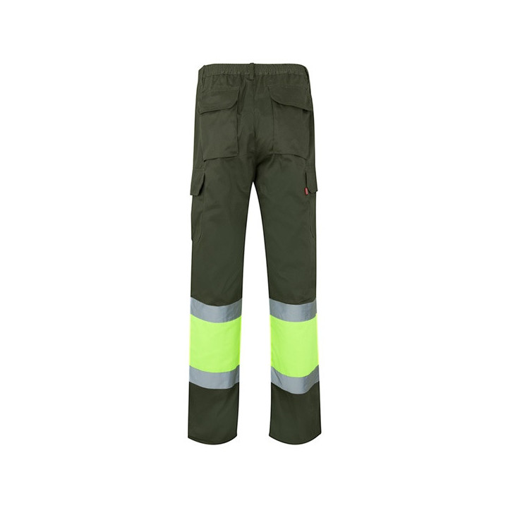 VL ATHENA. Calças bicolor em sarja (210g/m²), forradas, multibolsos, em algodão (20%) e poliéster (80%)