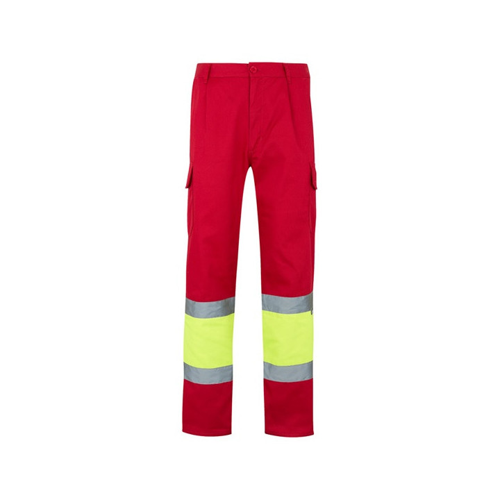 VL POSEIDON. Calças bicolor em sarja multibolsos (210g/m²), em algodão (20%) e poliéster (80%)