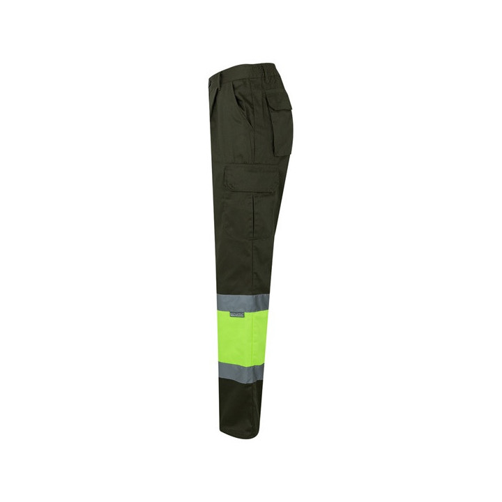 VL POSEIDON. Calças bicolor em sarja multibolsos (210g/m²), em algodão (20%) e poliéster (80%)