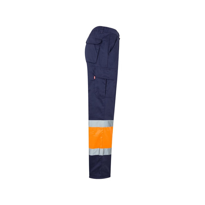 VL POSEIDON LARGE. Calças bicolor em sarja multibolsos (210g/m²), em algodão (20%) e poliéster (80%)