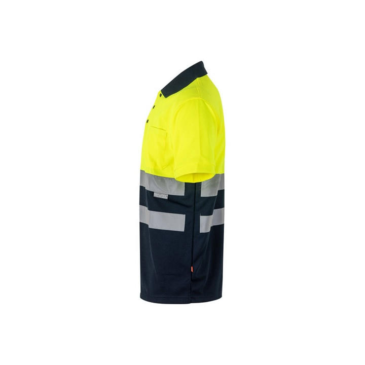 VL CUPID. Polo bicolor bird-eye (160g/m²) de manga curta, em poliéster (100%)