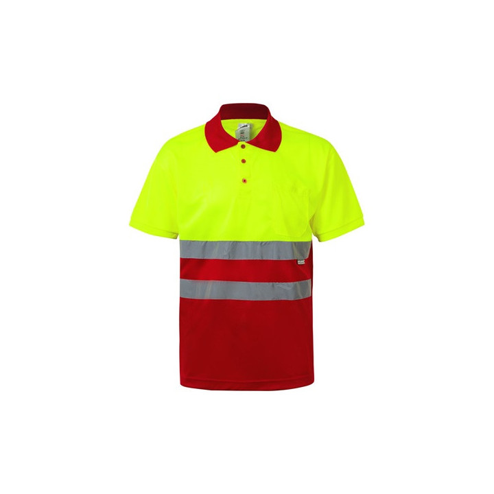 VL CUPID. Polo bicolor bird-eye (160g/m²) de manga curta, em poliéster (100%)