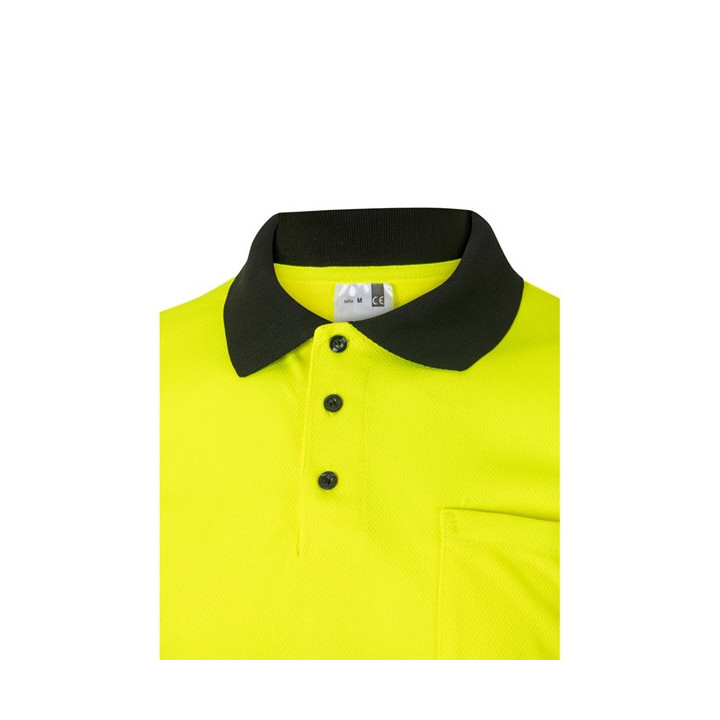 VL CUPID LARGE. Polo bicolor bird-eye (160g/m²) de manga curta, em poliéster (100%)
