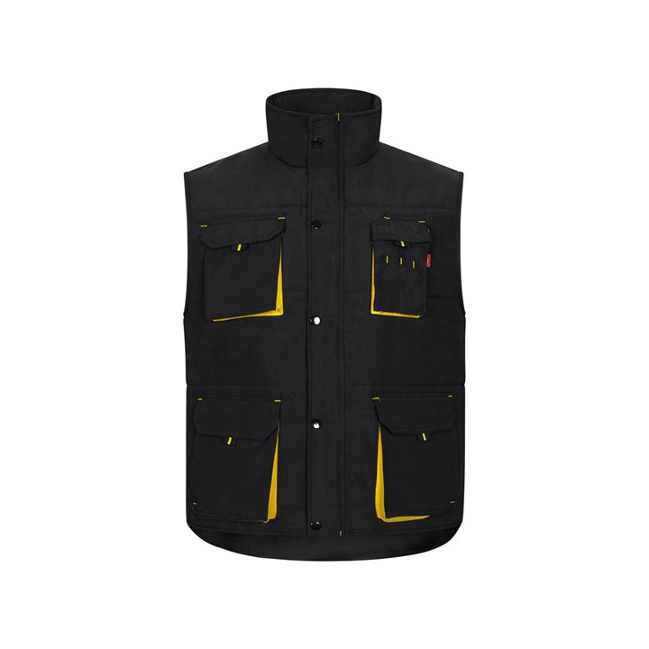 VL NERGAL. Colete acolchoado, bicolor multibolsos (120g/m²), em poliéster (100%)