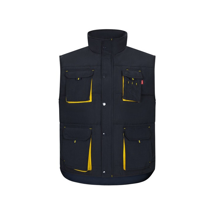 VL NERGAL. Colete acolchoado, bicolor multibolsos (120g/m²), em poliéster (100%)