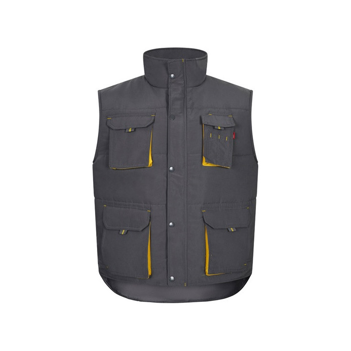 VL NERGAL. Colete acolchoado, bicolor multibolsos (120g/m²), em poliéster (100%)