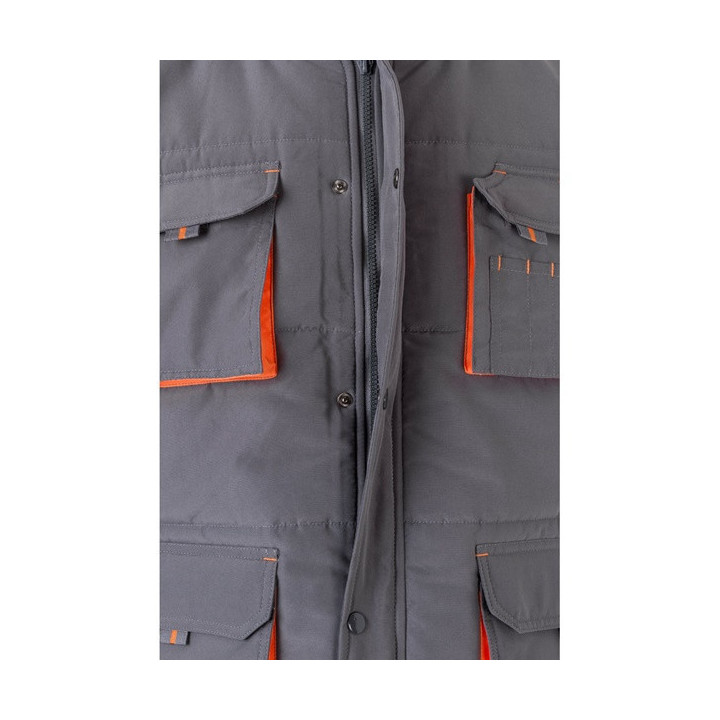 VL NERGAL. Colete acolchoado, bicolor multibolsos (120g/m²), em poliéster (100%)