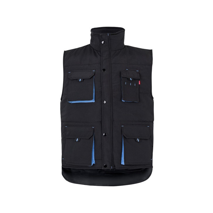 VL NERGAL. Colete acolchoado, bicolor multibolsos (120g/m²), em poliéster (100%)
