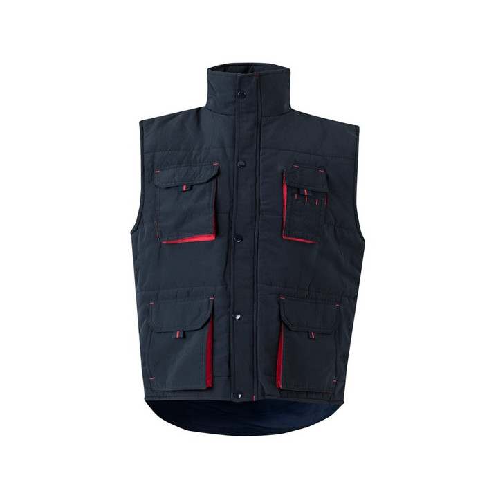 VL NERGAL. Colete acolchoado, bicolor multibolsos (120g/m²), em poliéster (100%)