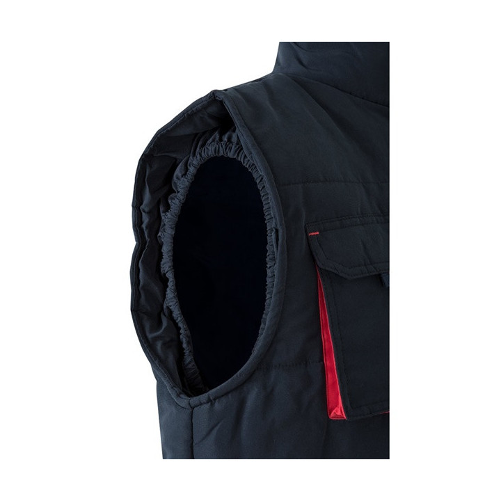 VL NERGAL. Colete acolchoado, bicolor multibolsos (120g/m²), em poliéster (100%)