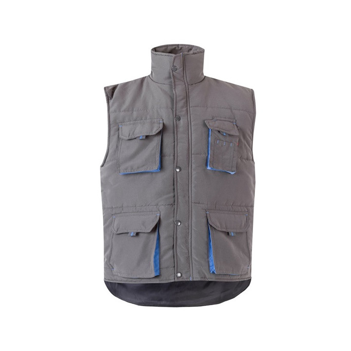VL NERGAL. Colete acolchoado, bicolor multibolsos (120g/m²), em poliéster (100%)
