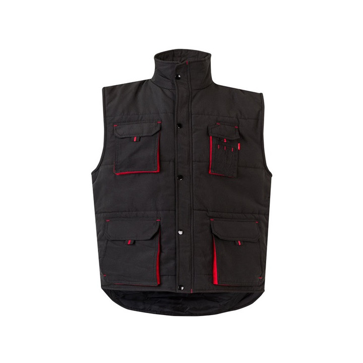 VL NERGAL. Colete acolchoado, bicolor multibolsos (120g/m²), em poliéster (100%)