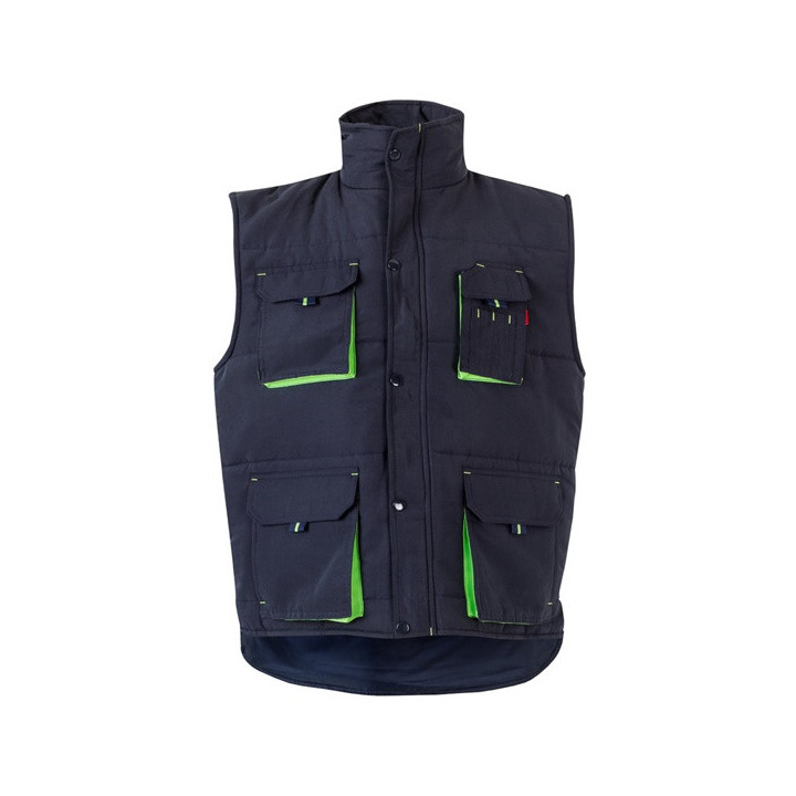VL NERGAL. Colete acolchoado, bicolor multibolsos (120g/m²), em poliéster (100%)