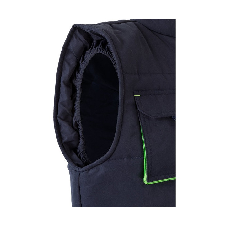 VL NERGAL. Colete acolchoado, bicolor multibolsos (120g/m²), em poliéster (100%)