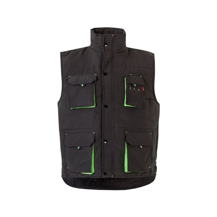 VL NERGAL. Colete acolchoado, bicolor multibolsos (120g/m²), em poliéster (100%)