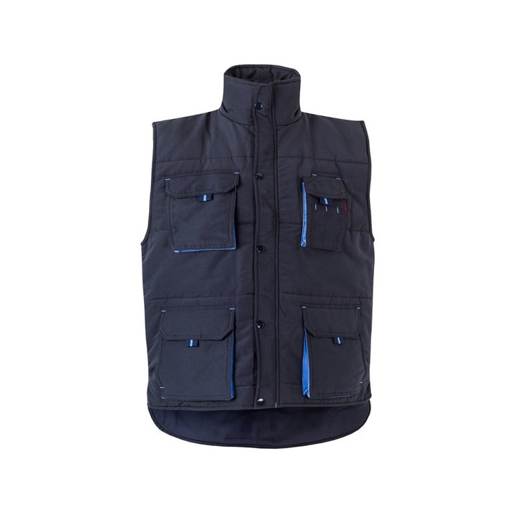 VL NERGAL. Colete acolchoado, bicolor multibolsos (120g/m²), em poliéster (100%)