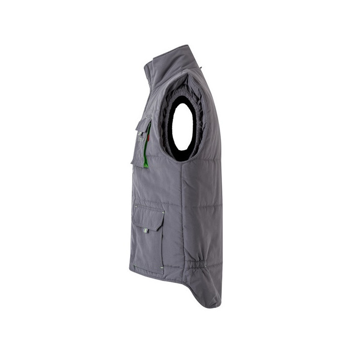 VL NERGAL. Colete acolchoado, bicolor multibolsos (120g/m²), em poliéster (100%)