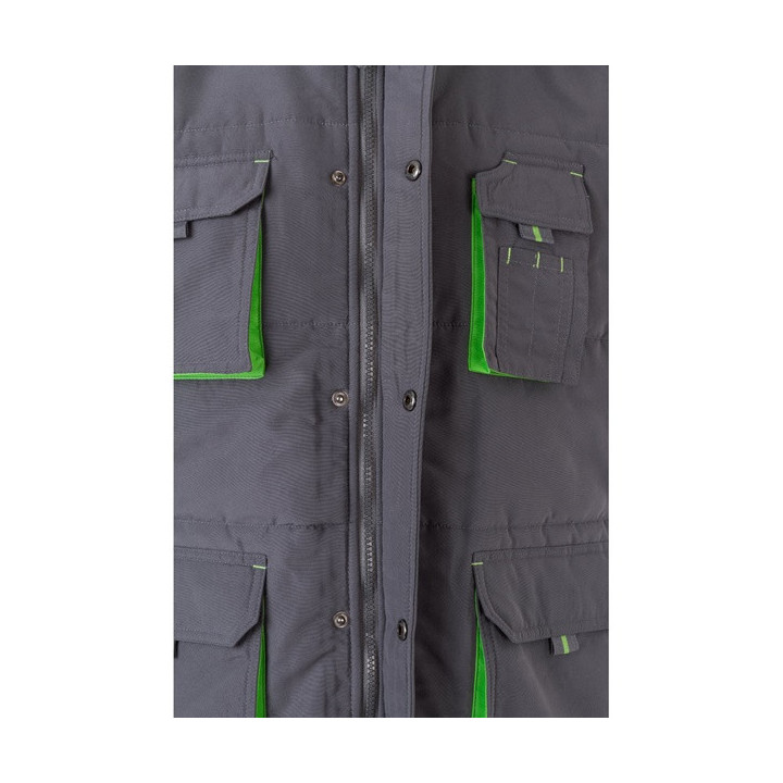 VL NERGAL. Colete acolchoado, bicolor multibolsos (120g/m²), em poliéster (100%)