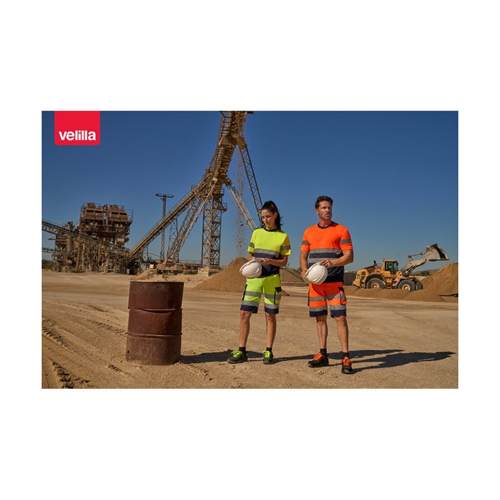 VL HADES. Bermudas bicolor multibolsos (210g/m²), em algodão (20%) e poliéster (80%)