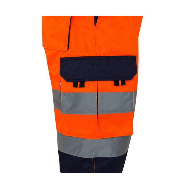 VL HADES. Bermudas bicolor multibolsos (210g/m²), em algodão (20%) e poliéster (80%)