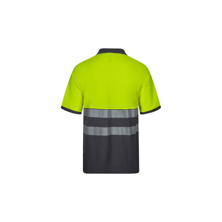 VL ACHELOUS. Polo bicolor piqué (150g/m²) de manga curta, em algodão (55%) e poliéster (45%)