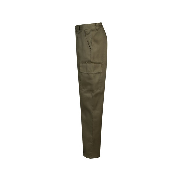 VL AINE. Calças em sarja (190g/m²) multibolsos, em algodão (20%) e poliéster (80%)