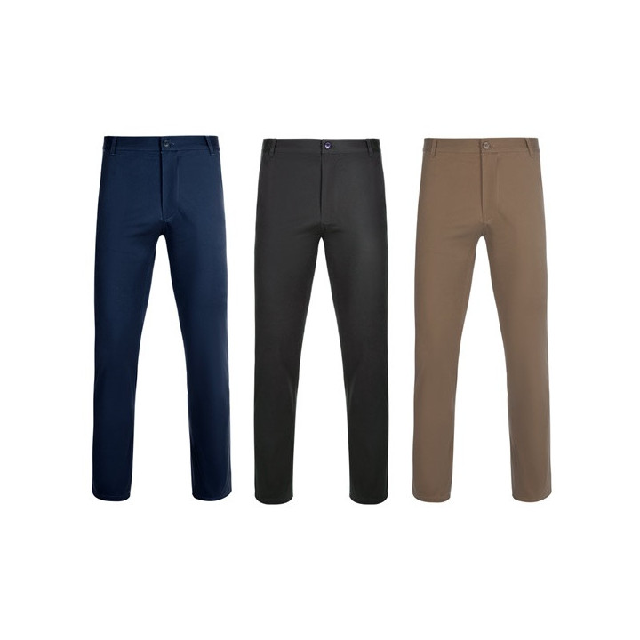VL VISHNU. Calças chino stretch unissexo (260g/m²), em algodão (98%) e elastano (2%)