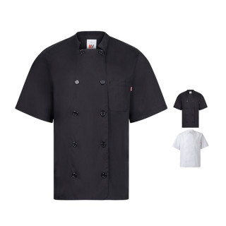 VL DURGA. Jaleca de cozinha de popelina (110g/m²) de manga curta, em algodão (35%) e poliéster (65%)