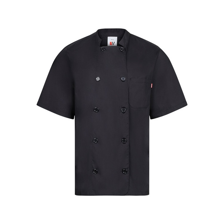 VL DURGA. Jaleca de cozinha de popelina (110g/m²) de manga curta, em algodão (35%) e poliéster (65%)