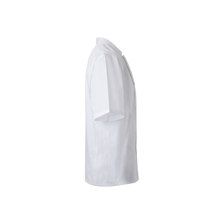 VL DURGA. Jaleca de cozinha de popelina (110g/m²) de manga curta, em algodão (35%) e poliéster (65%)