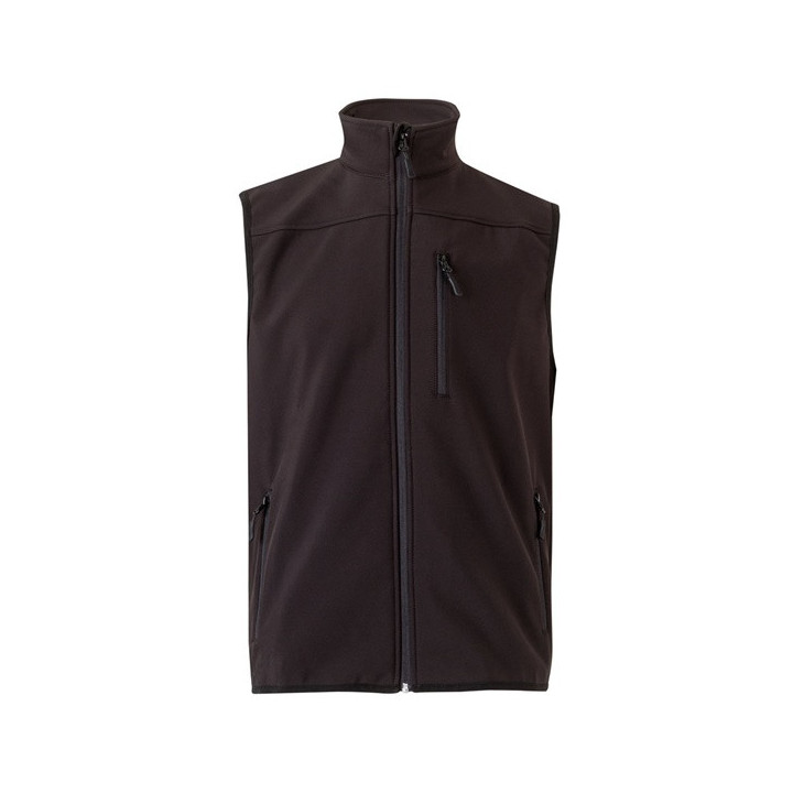 VL VARUNA. Colete soft shell (280g/m²), com forro polar, em poliéster (94%) e elastano (6%)