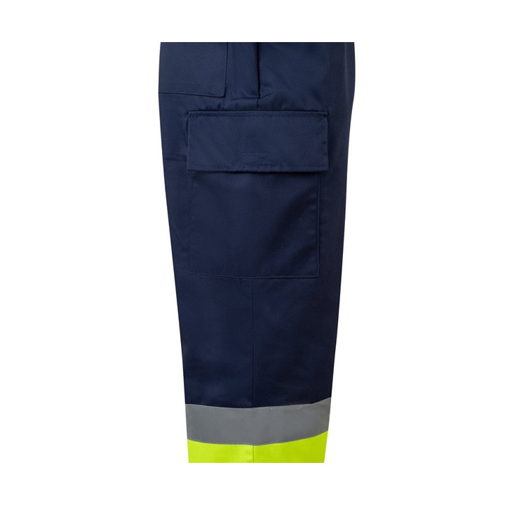 VL ARTEMIS. Calças bicolor, em sarja (190g/m²), em algodão (20%) e poliéster (80%)