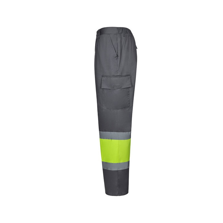VL ARTEMIS. Calças bicolor, em sarja (190g/m²), em algodão (20%) e poliéster (80%)