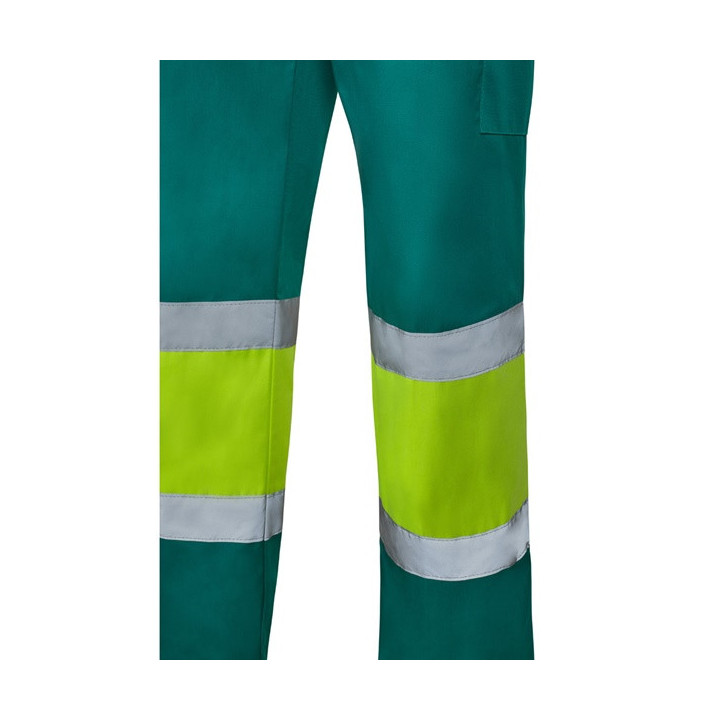 VL ARTEMIS. Calças bicolor, em sarja (190g/m²), em algodão (20%) e poliéster (80%)