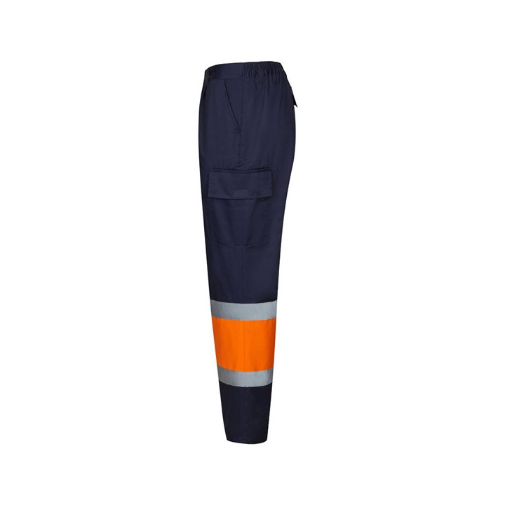 VL ARTEMIS. Calças bicolor, em sarja (190g/m²), em algodão (20%) e poliéster (80%)